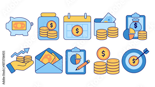 Moneysaving and financial investment concepts illustrated with diverse coins. Ideal for promotions, financial articles, and investmentrelated materials.
