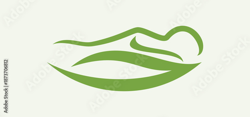 Vector Spa Green Monadnocks, abstract tranquility in New Hampshire, a soothing visual escape like a spa. Perfect for relaxation-themed design and advertising.