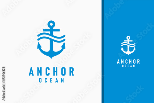 Ocean anchor logo symbol icon design