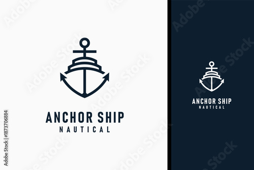 Ship anchor logo symbol icon design