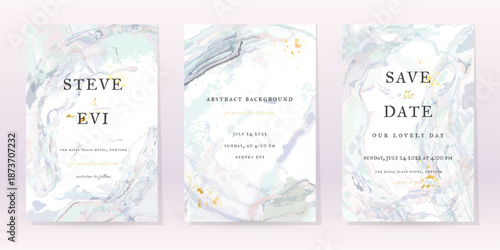 Watercolor Minimal Card. Classic Vector Design Cards. Wedding Abstract Background Invitation. Art Template. Set of Creative Illustrations for Brochure, Cover Design. Minimalistic Watercolor Artwork.