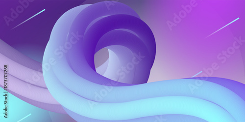 Minimal Modern Dynamic Shapes with Color Glow Effect. Digital Bright Geometric Element Design. Simple Vibrant Movement Composition. Vector illustration.