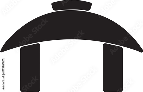 Simple black silhouette of a mushroom on transparent background fungus icon flat shape form outline clipart illustration graphic design element symbol nature organism botany mycology