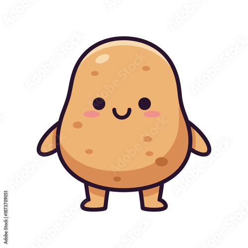 Adorable Cartoon Potato Character Illustration