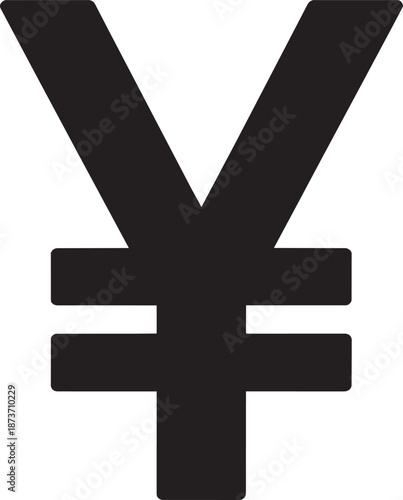 Yen currency symbol icon illustration Japanese money financial payment exchange national currency