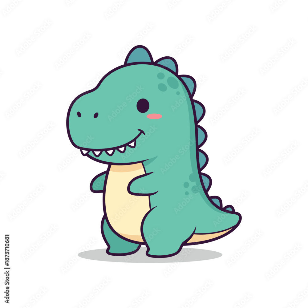 Fototapeta premium Cute Cartoon Dinosaur Illustration