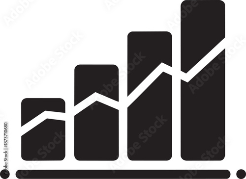 Statistical financial graphic showing volatile market performance and eventual strong business revenue growth.