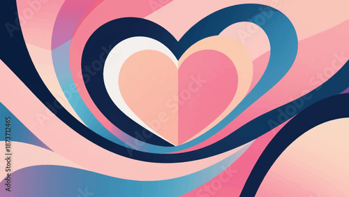Illustration Of Abstract Love Background With Soft Curves And Gradients Vector Design Template