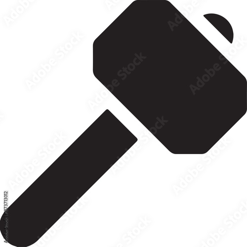 Black gavel icon on transparent background law justice court judge symbol sign illustration simple shape flat design element graphic vector legal authority judicial hammer mallet