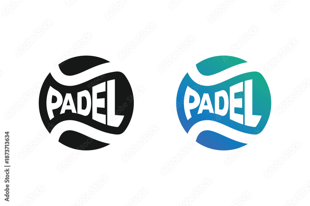 Fototapeta premium Padel logo, padel ball logo design vector