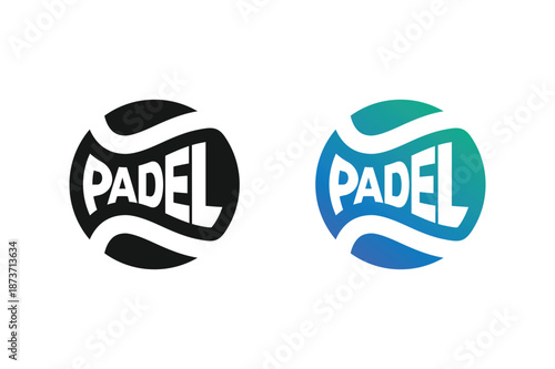 Padel logo, padel ball logo design vector