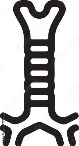 Black trachea and bronchi illustration on transparent background anatomy lung respiratory system human body medical icon symbol clipart graphic design element health care medicine science