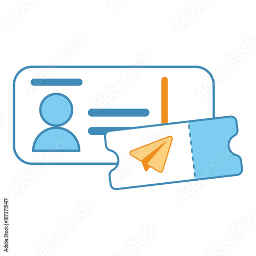 A personal identification card next to a boarding pass for travel check-in