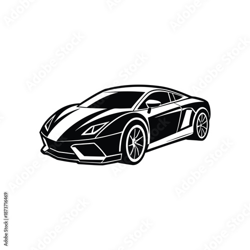 Black racing car silhouette vector illustration isolated on white background sports vehicle motorsport design