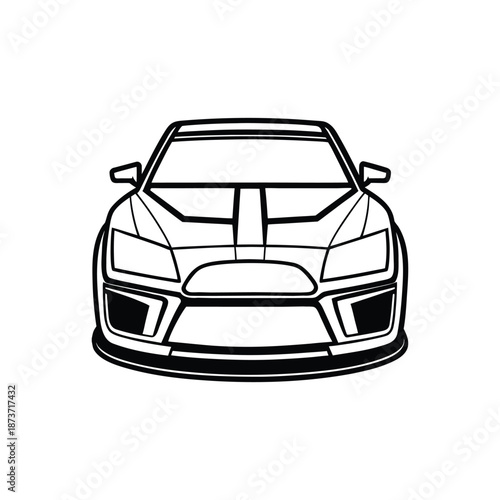 Black racing car silhouette vector illustration isolated on white background sports vehicle motorsport design