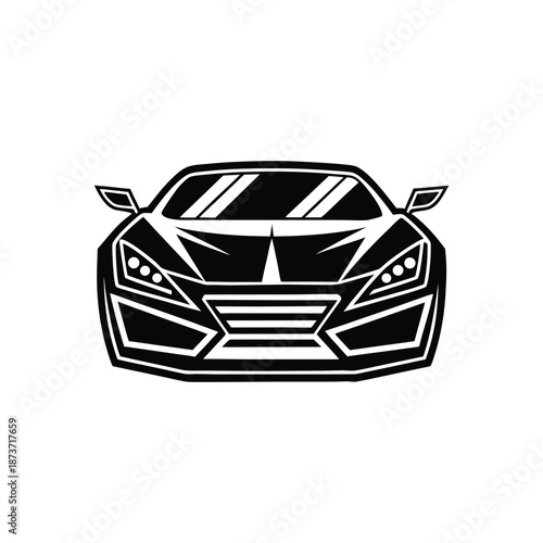 Black racing car silhouette vector illustration isolated on white background sports vehicle motorsport design