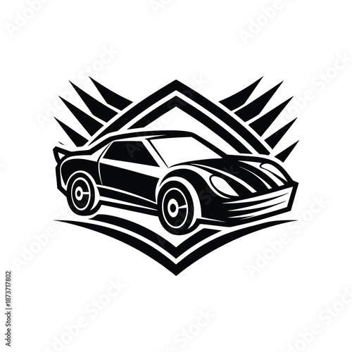 Black racing car silhouette vector illustration isolated on white background sports vehicle motorsport design