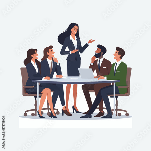 Flat desain bussines