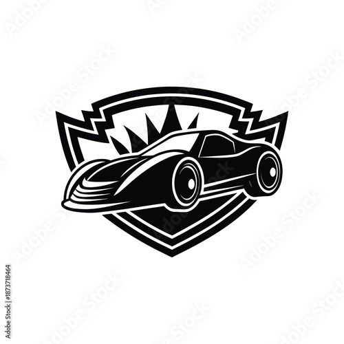 Black racing car silhouette vector illustration isolated on white background sports vehicle motorsport design