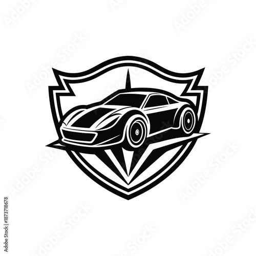 Black racing car silhouette vector illustration isolated on white background sports vehicle motorsport design