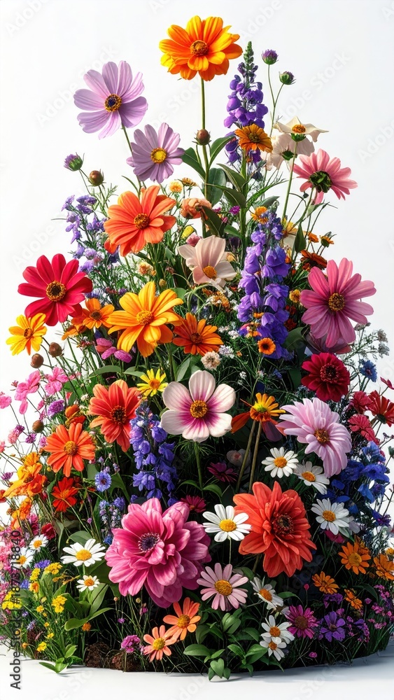 Obraz premium Vibrant bouquet of varied colorful blooms