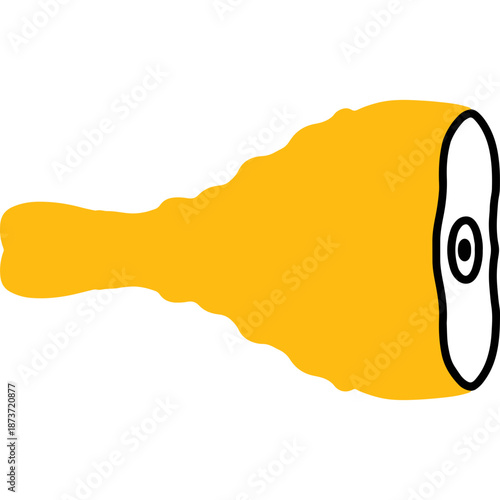 Cartoon fried chicken drumstick