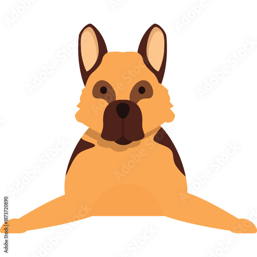 Cartoon German Shepherd Dog Illustration
