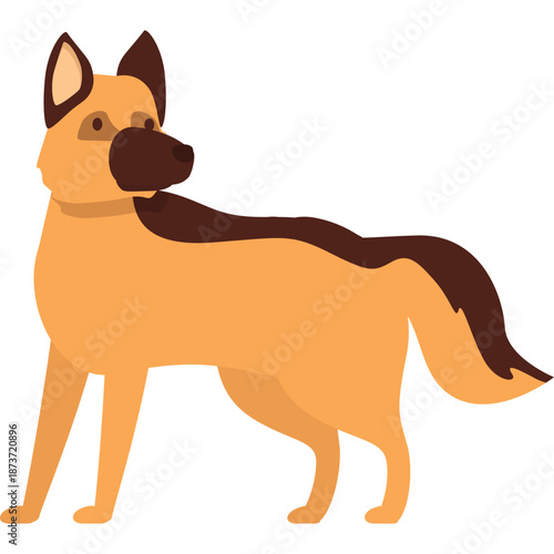 Cartoon German Shepherd Dog Illustration