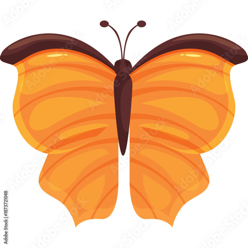 Cartoon Orange Butterfly Illustration