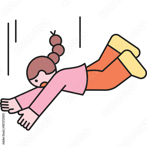 Cartoon person falling
