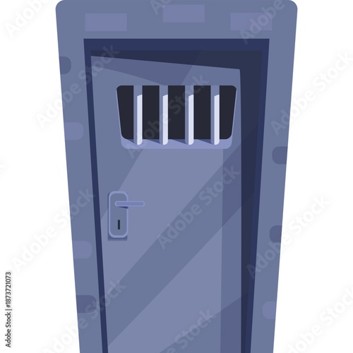 Cartoon Prison Door with Bars