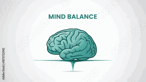 Mind Balance An Illustration Depicting the Human Brain Symbolizing Mental Clarity, Cognitive Health, and Psychological Well-being