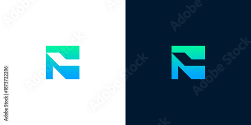 Modern abstract logo design on contrasting backgrounds