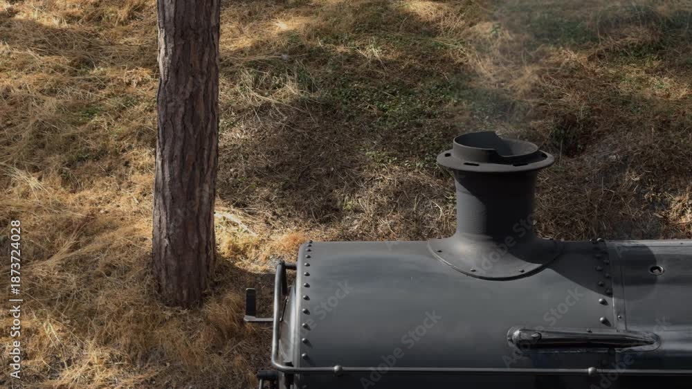 custom made wallpaper toronto digitalCloseup of a vintage coal train engine emitting smoke in darkness