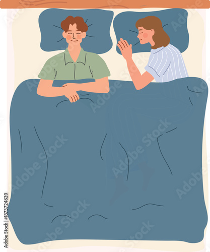 Couple Sleeping Peacefully in Bed