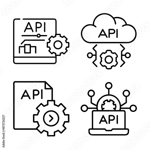 Depicting different types of APIs, including document, cloud, and laptop connected APIs