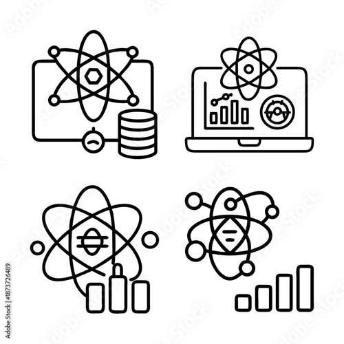 Scientific and analytical data representation, combining atom models with graphs and information technology