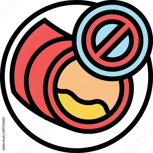 Cholesterol icon with prohibition symbol