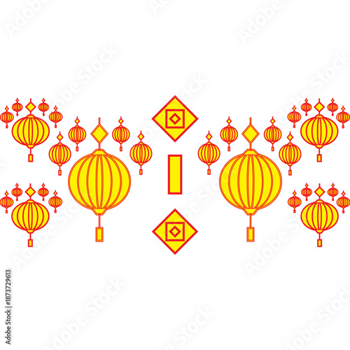 Traditional Chinese New Year Red Lantern Decoration for Lunar New Year Celebration