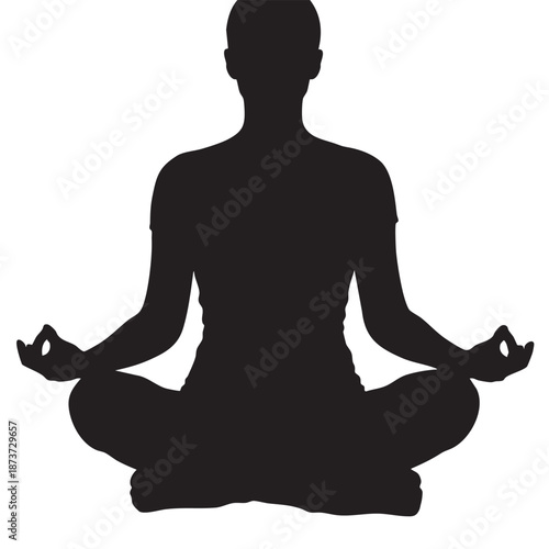 Meditation Silhouette of a Person in Yoga Lotus Pose Position