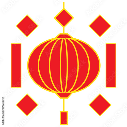 Traditional Chinese New Year Red Lantern Decoration for Lunar New Year Celebration