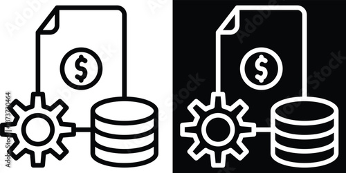 cost Two-tone version in black and white background