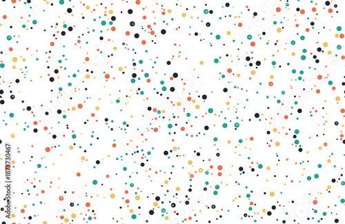 Confetti style colorful seamless pattern with scattered small dots on white
