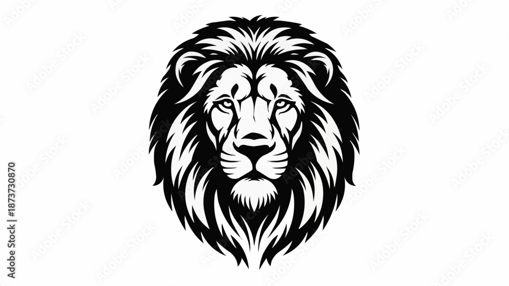 Obraz premium Majestic Lion Head Illustration.