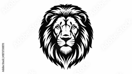Majestic Lion Head Illustration.