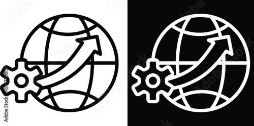 global Two-tone version in black and white background