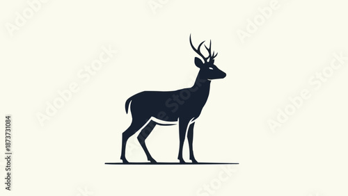 Majestic Deer Silhouette Standing Gracefully.