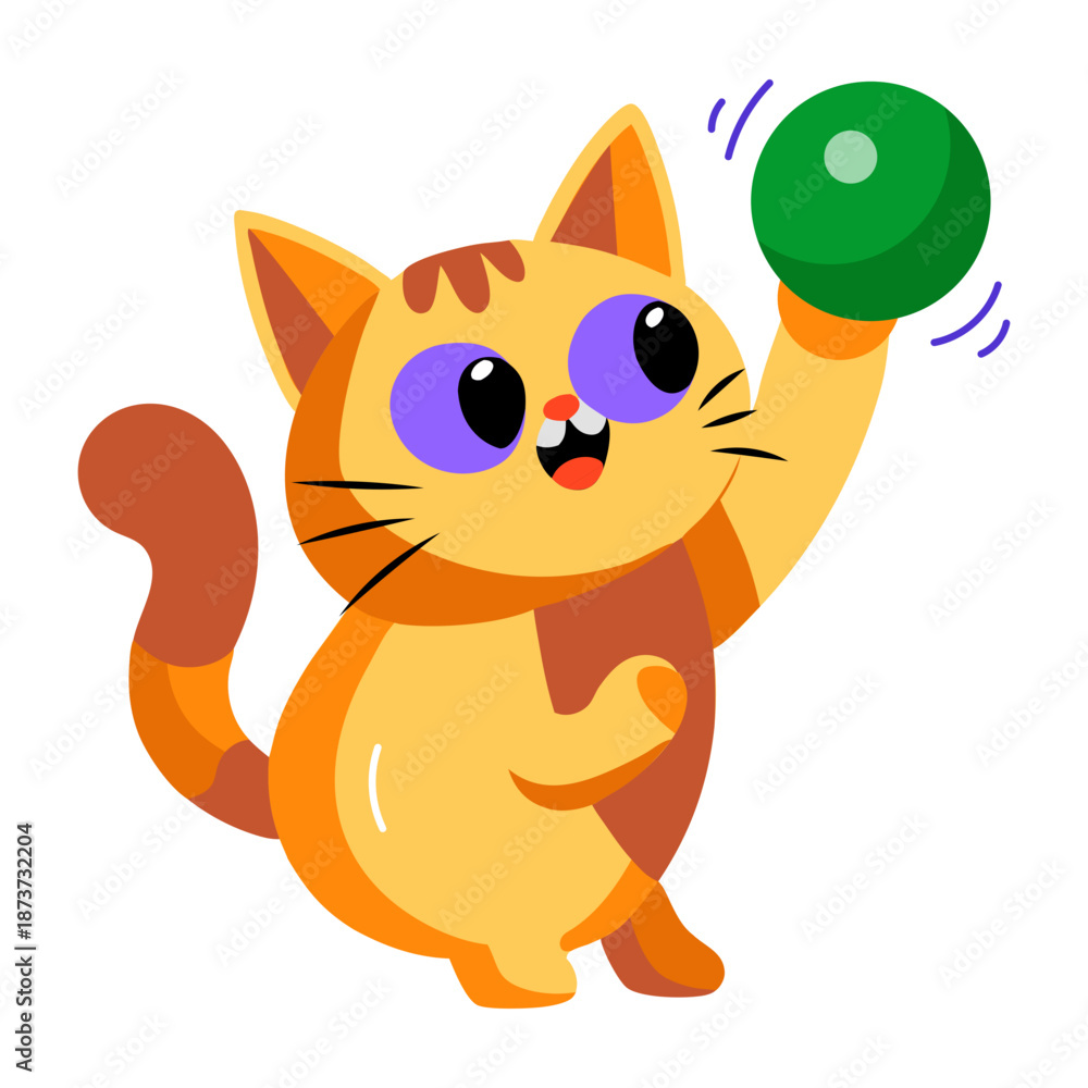 Obraz premium A flat style icon representing a grumpy cat