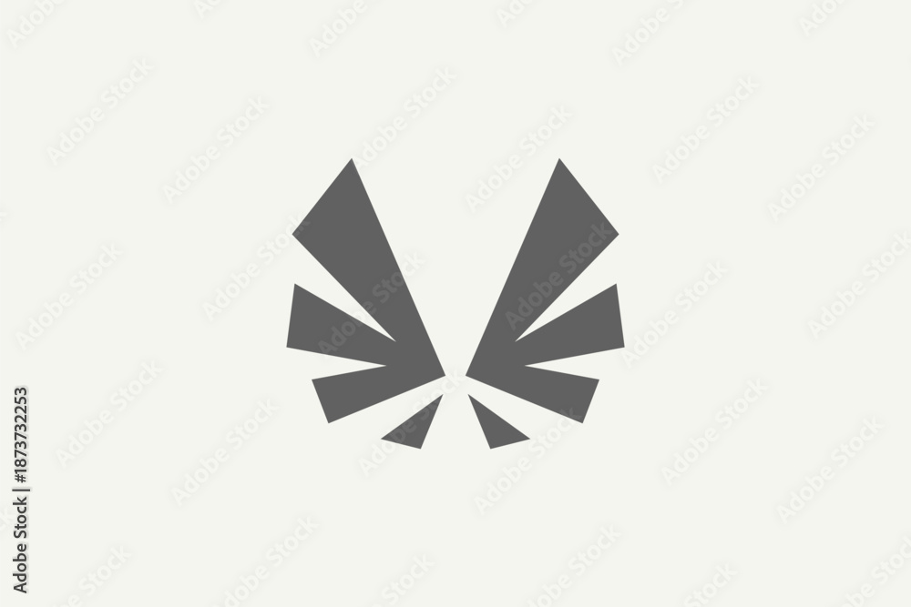 Fotografie symetric wings modern simple logo