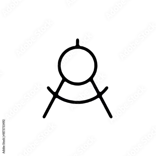 Simple abstract geometry line icon representing measurement or technical concept. Ideal for design tools, education projects, technical diagrams, creative interfaces, and modern web applications.